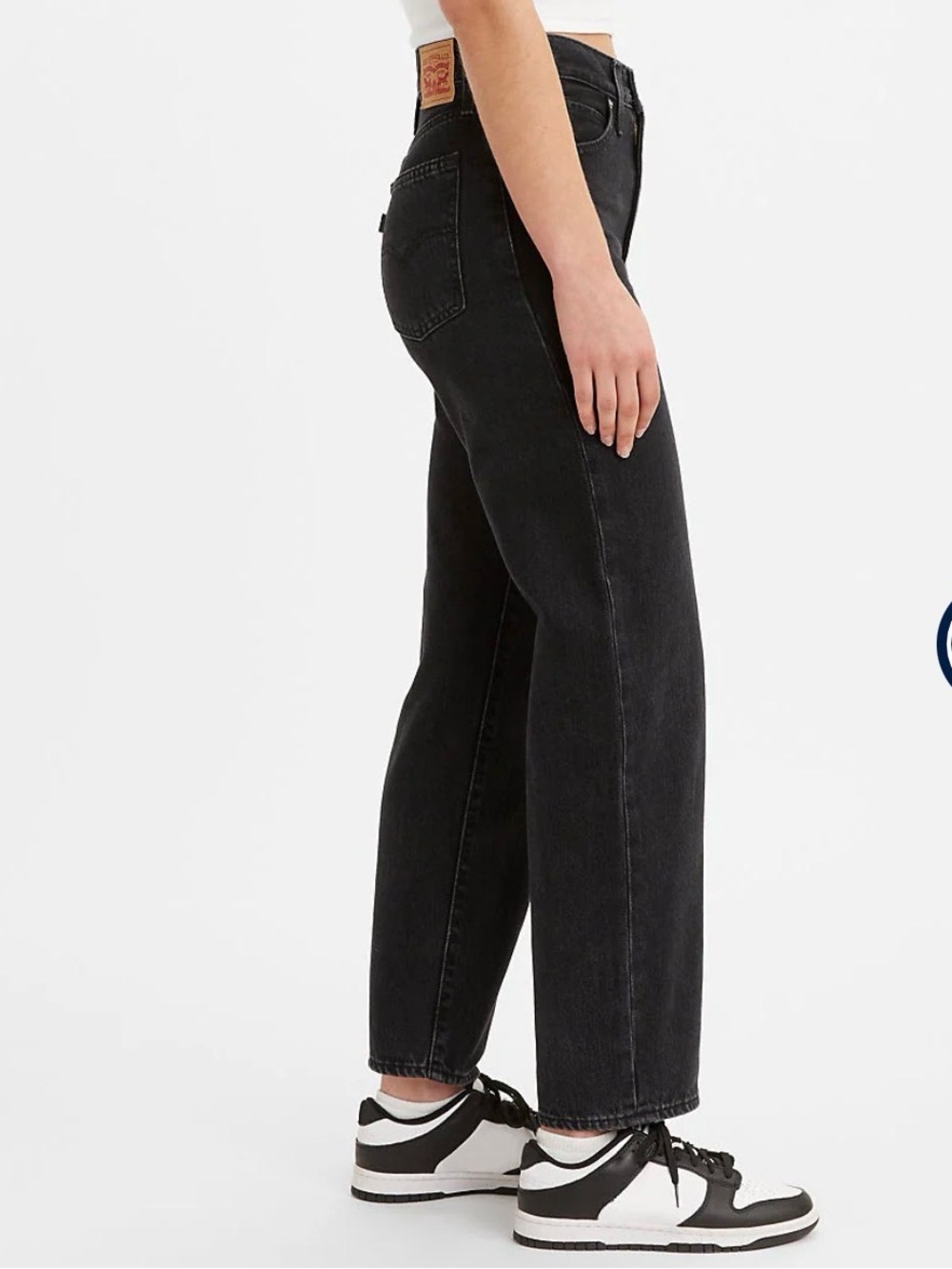 Levi’s 94 Baggy Jeans Women 32 Washed Black High Waist Relaxed Denim